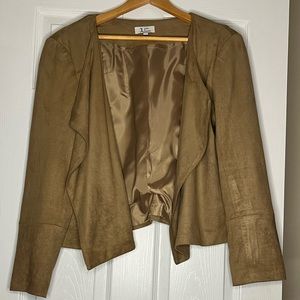 Jules & Leopold - Faux Suede open front drape blazer - XL